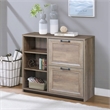 Pemberly Row Contemporary Wood 2 Drawer File Cabinet With 3 Shelf in Oak