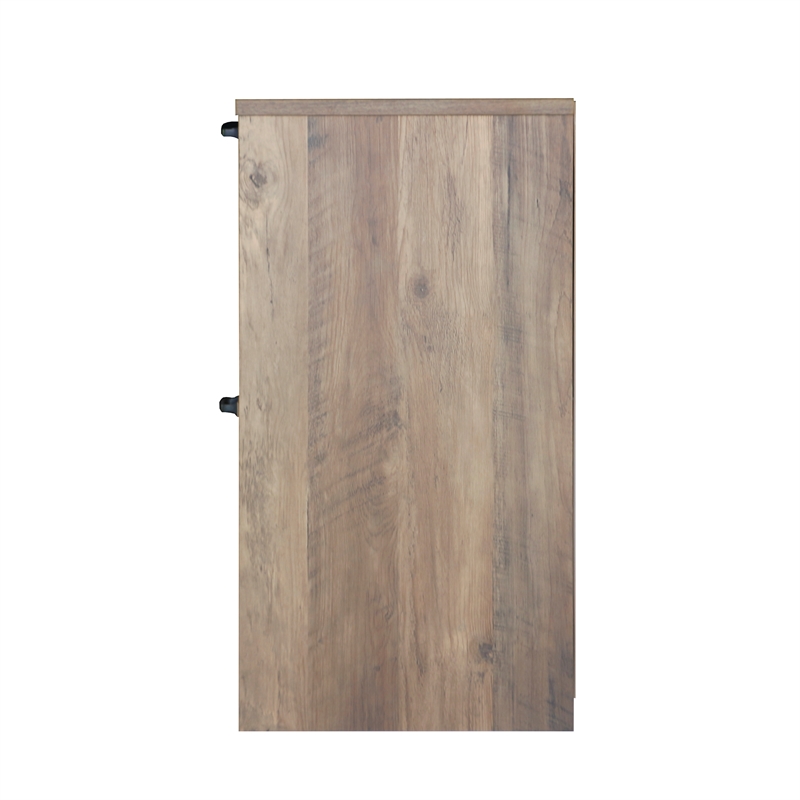Pemberly Row Contemporary Wood 2 Drawer File Cabinet With 3 Shelf in Oak