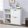 Pemberly Row Wood 2 Drawer File Cabinet With 3 Shelf in White