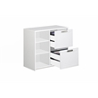 Pemberly Row Wood 2 Drawer File Cabinet With 3 Shelf in White