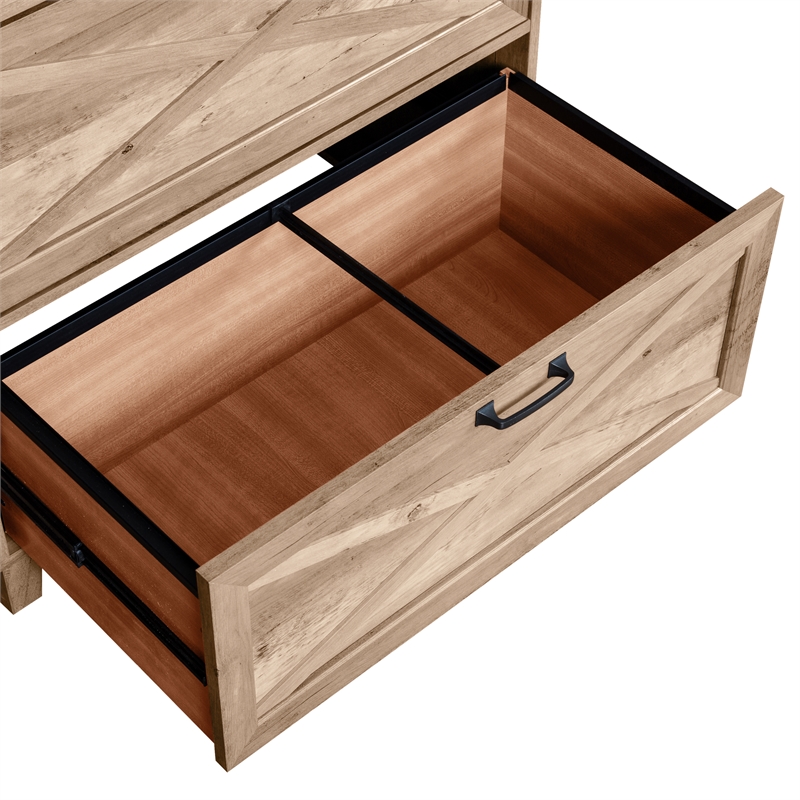 Pemberly Row Contemporary Wood Lateral Filing Cabinet in Oak Finish