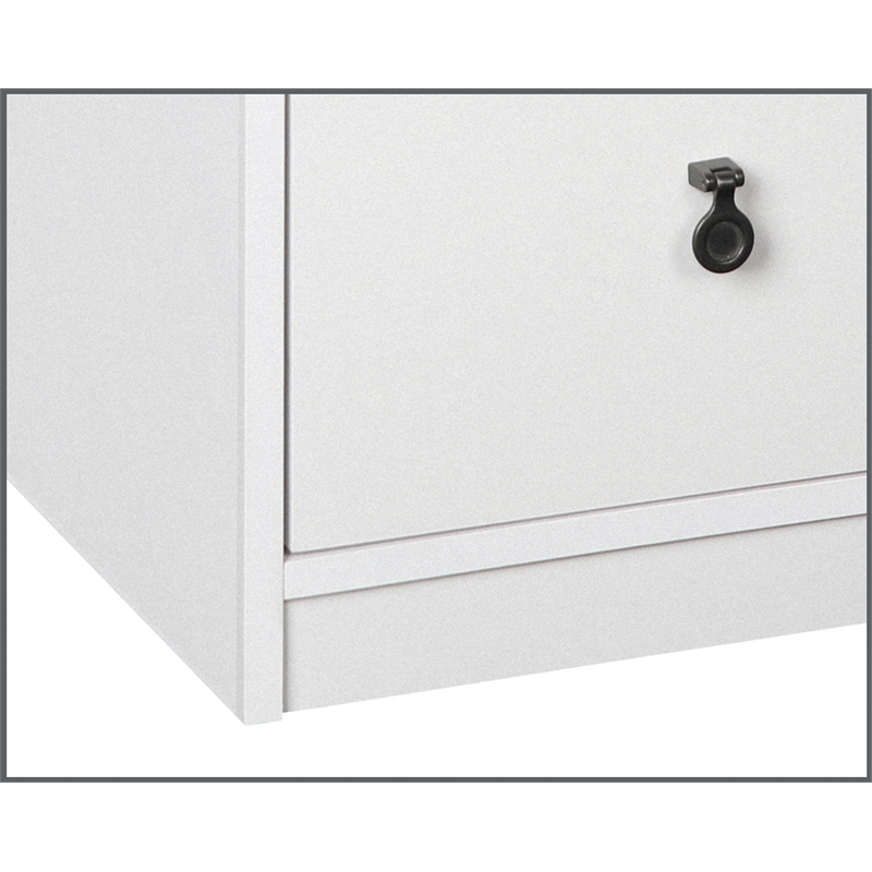 Pemberly Row Contemporary Gray Oak/White 3-Drawer Filing Cabinet