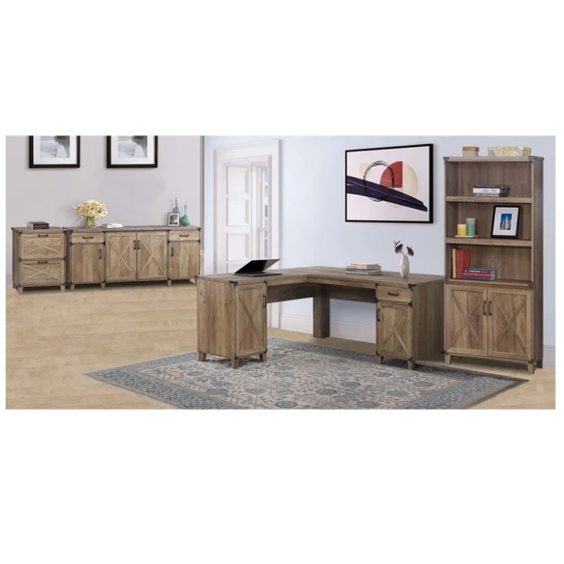 Pemberly Row 2-Drawer Engineered Wood Lateral Filing Cabinet in Rustic Oak