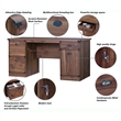 Pemberly Row Engineered Wood Contemporary 2 Door Storage in Dark Walnut