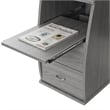 Pemberly Row Engineered Wood 2-Drawers Computer Desk with Keyboard Tray in Gray