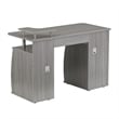 Pemberly Row Engineered Wood 2-Drawers Computer Desk with Keyboard Tray in Gray