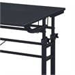 Pemberly Row Engineered Wood Adjustable Desktop/Shelves Writing Desk - Black
