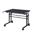 Pemberly Row Engineered Wood Adjustable Desktop/Shelves Writing Desk - Black