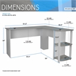 Pemberly Row Modern Engineered Wood L-Shaped Computer Desk with Shelves in Gray