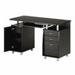 Pemberly Row Engineered Wood Computer Desk with Storage in Espresso