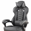 Pemberly Row Reclining PU Leather Executive Lumbar Support Office Chair Grey