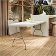Pemberly Row Contemporary 6 FT Granite White Space-saving Folding Table