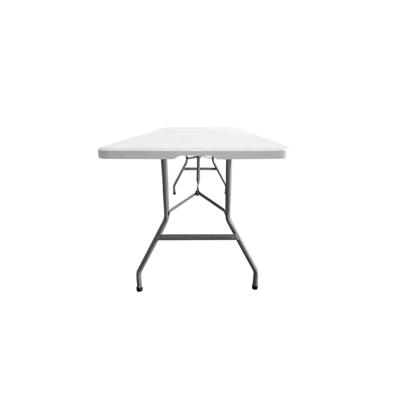 Pemberly Row Contemporary 6 FT Granite White Space-saving Folding Table