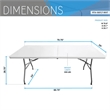 Pemberly Row Contemporary 6 FT Granite White Space-saving Folding Table