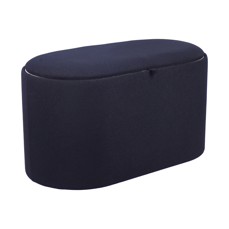 Pemberly Row Storage Ottoman with Reversible Wooden Tray Top - Black