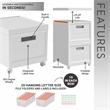 Pemberly Row Set of 2 Stackable Rolling File Boxes with Lids & 10 Hanging Files