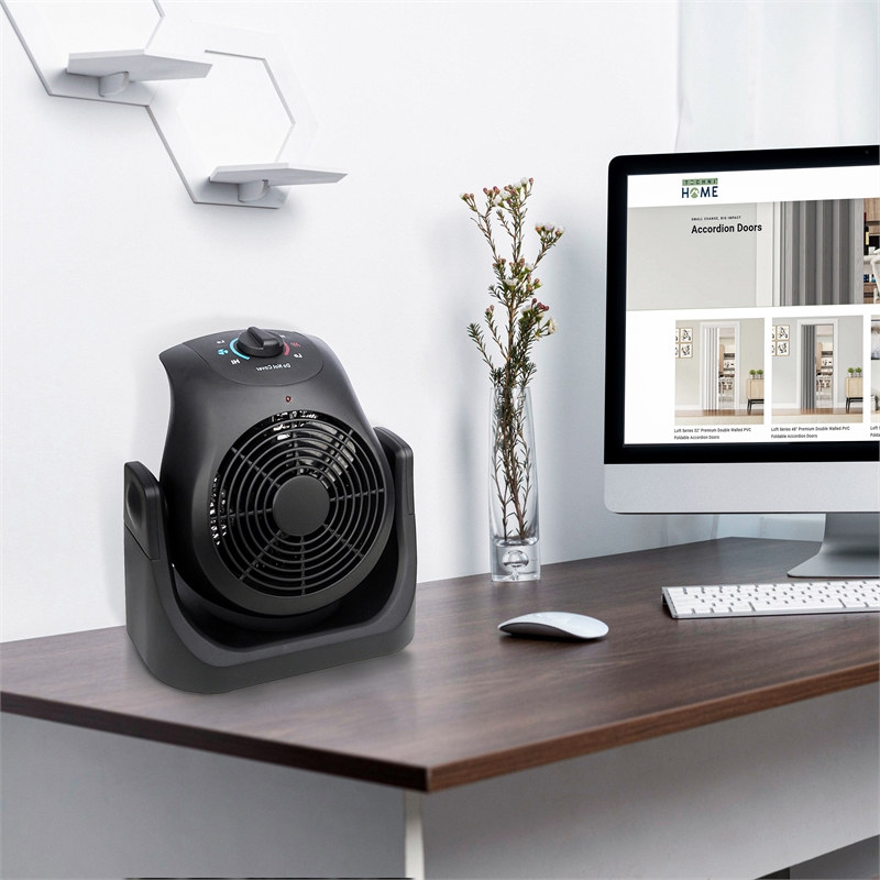 Pemberly Row Contemporary 2-in-1 Portable 1500W Space Heater and Fan
