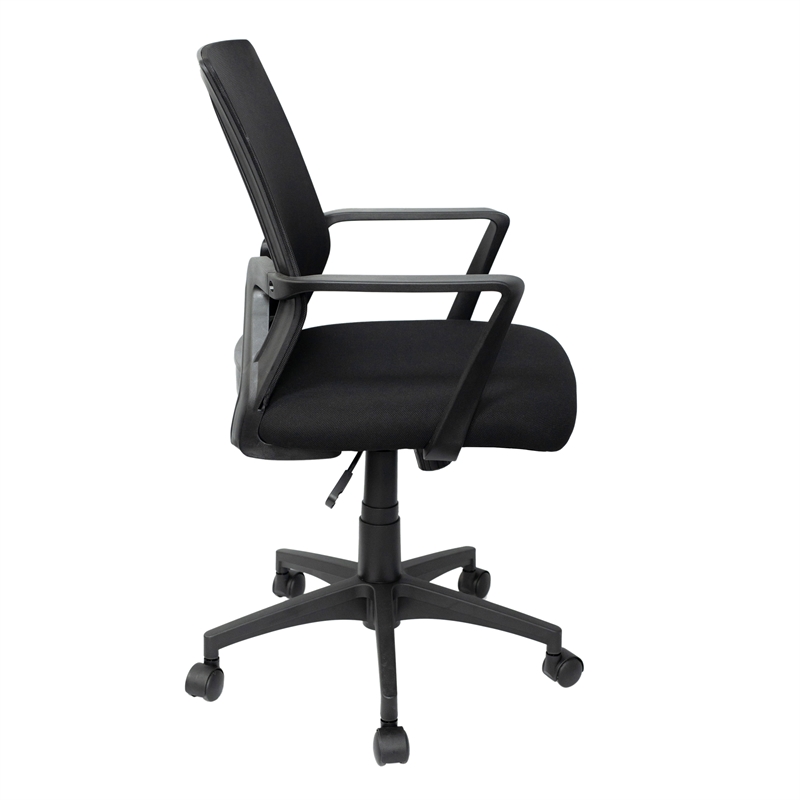 Pemberly Row Ergonomic Black Mesh Office Chair with Adjustable Height
