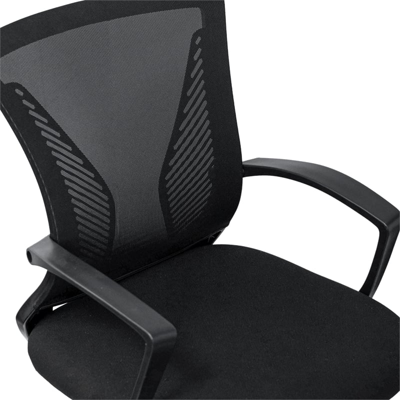 Pemberly Row Ergonomic Black Mesh Office Chair with Adjustable Height