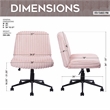 Pemberly Row Soft & Luxurious Plush Material Pink Criss Cross Chair