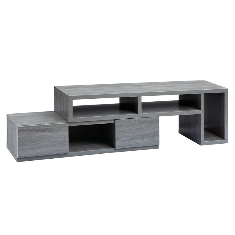 Pemberly Row Contemporary Adjustable TV Stand Console for TV's up to 65