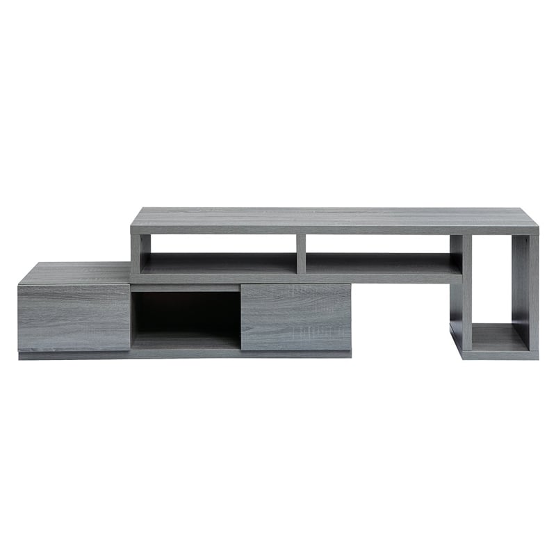 Pemberly Row Contemporary Adjustable TV Stand Console for TV's up to 65