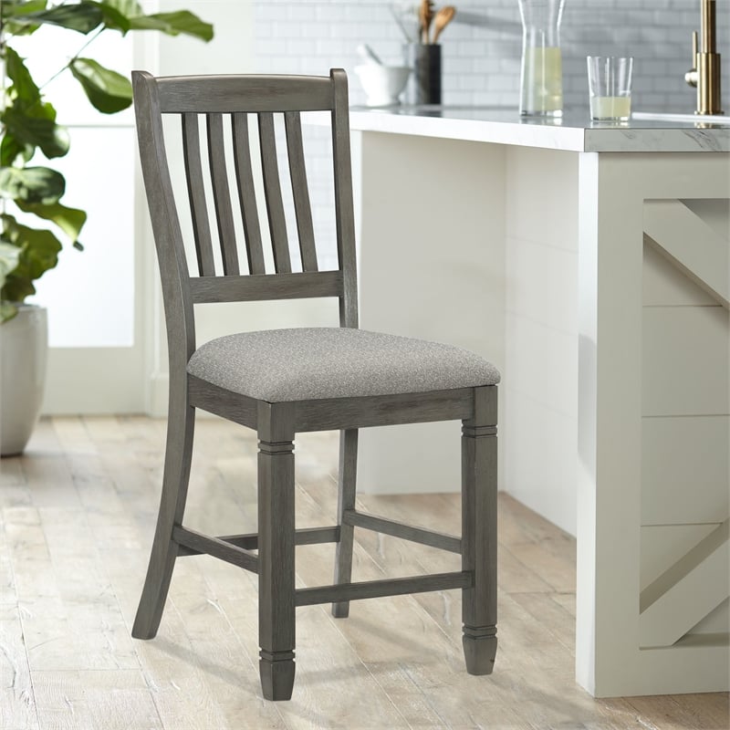 Pemberly Row Counter Height Dining Chair in Antique Gray (Set of 4)