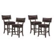 Pemberly Row Faux Leather Counter Height Dining Chair in Espresso (Set of 4)