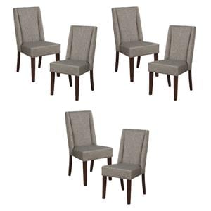 Pemberly Row Asian Hardwood Dining Room Side Chair in Espresso (Set of 6)