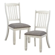 Pemberly Row Pine Wood Dining Room Side Chair in Antique White (Set of 4)