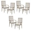 Pemberly Row Contemporary Wood Dining Room Arm Chair in Gray (Set of 6)