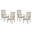 Pemberly Row Contemporary Wood Dining Room Arm Chair in Gray (Set of 4)