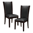 Pemberly Row Wood and Faux Leather Dining Room Side Chair in Espresso (Set of 6)