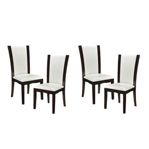 Pemberly Row Wood and Faux Leather Dining Room Side Chair in Espresso (Set of 4)