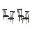 Pemberly Row Faux Leather Dining Room Side Chair in Black (Set of 4)