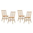 Pemberly Row Asian Hardwood Dining Room Side Chair - Set of 4 in Natural Oak