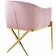 Pemberly Row Contemporary Set of 2 Pink Velvet Dining Chairs