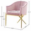 Pemberly Row Contemporary Set of 2 Pink Velvet Dining Chairs