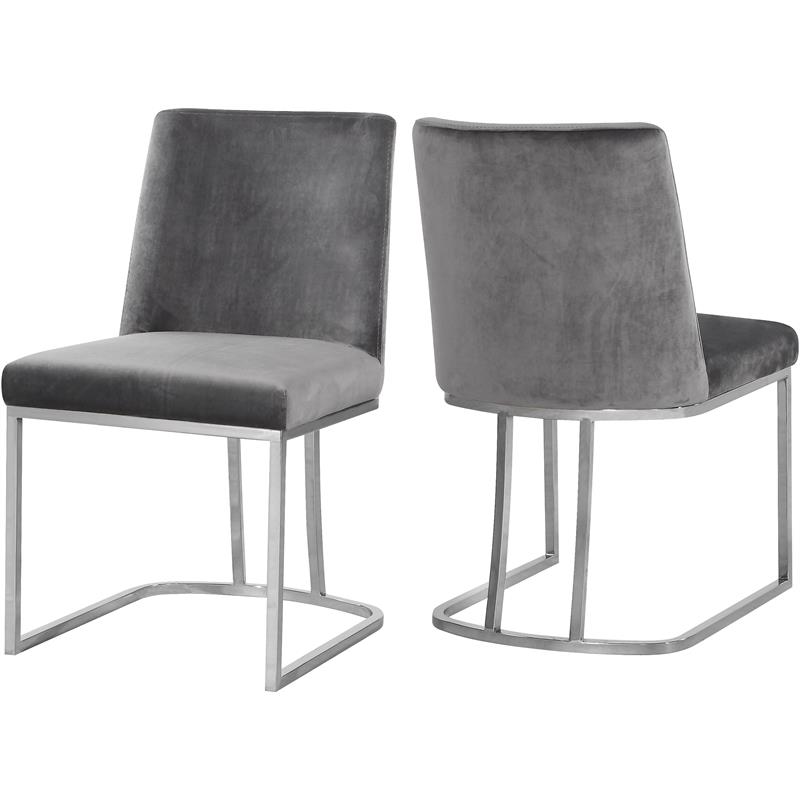 Pemberly Row Contemporary Gray Velvet Dining Chairs (Set of 4)