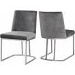 Pemberly Row Contemporary Gray Velvet Dining Chairs (Set of 4)