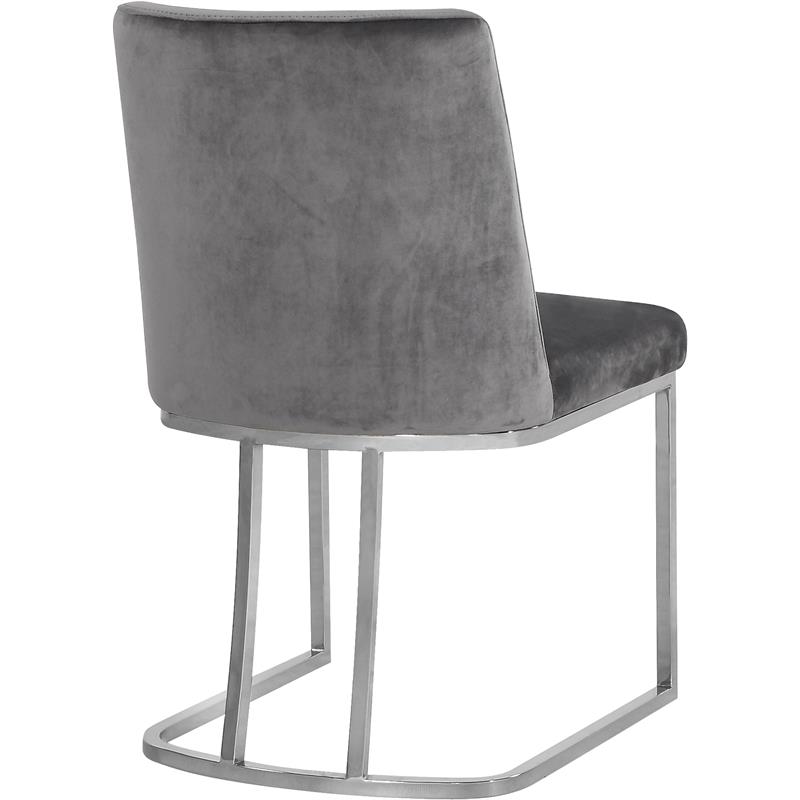 Pemberly Row Contemporary Gray Velvet Dining Chairs (Set of 4)