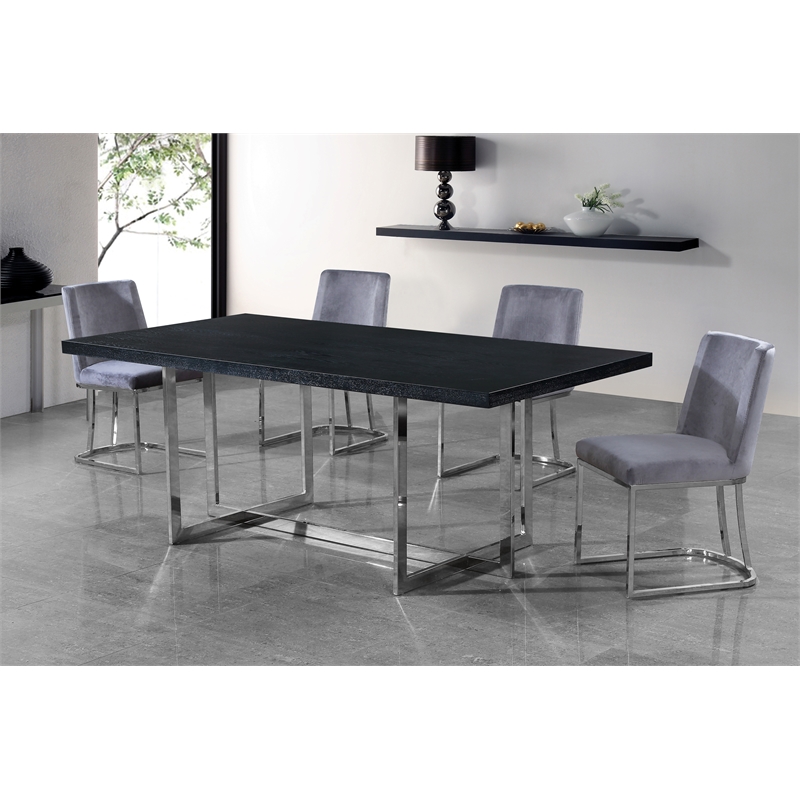 Pemberly Row Contemporary Gray Velvet Dining Chairs (Set of 4)