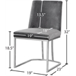 Pemberly Row Contemporary Gray Velvet Dining Chairs (Set of 4)