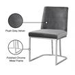 Pemberly Row Contemporary Gray Velvet Dining Chairs (Set of 4)