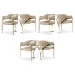 Pemberly Row Contemporary Beige Velvet Dining Chairs (Set of 6)