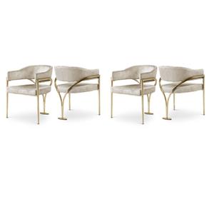 Pemberly Row Contemporary Stone Velvet Dining Chairs (Set of 4)