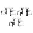 Pemberly Row Contemporary Cream Vegan Leather Dining Chairs (Set of 6)