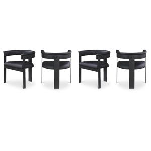 Pemberly Row Contemporary Black Vegan Leather Dining Chairs (Set of 4)