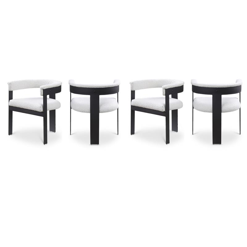 Pemberly Row Contemporary Cream Boucle Fabric Dining Chairs (Set of 4)