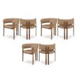 Pemberly Row Contemporary Tan Vegan Leather Dining Chairs (Set of 6)